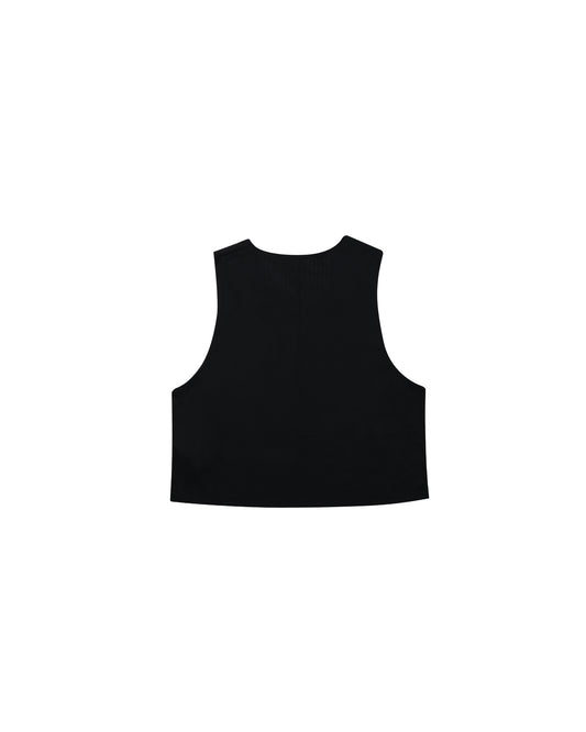 Black Crop Singlet - Black