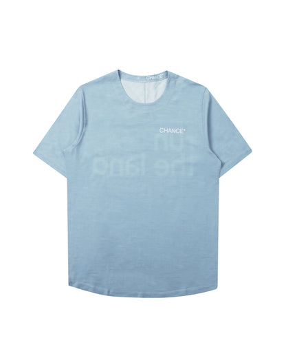 Performance Merino Tee - Bluebird and Toplazo White