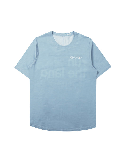 Performance Merino Tee - Bluebird and Toplazo White