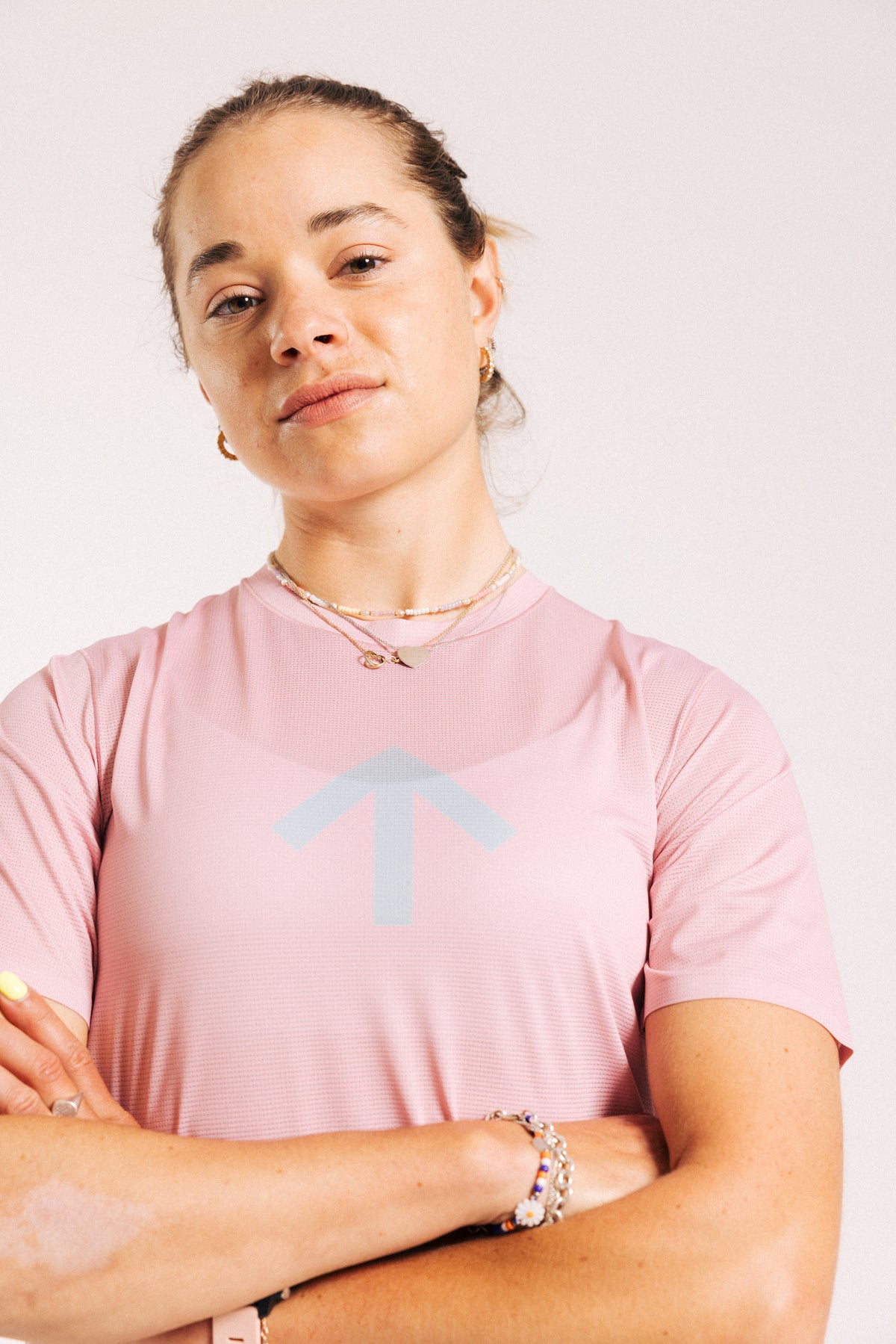 Arow Lightweight Tee - Blossom and Chrome