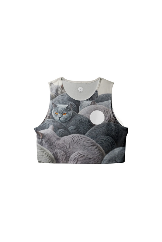 British Shorthair Crop Singlet - Grey
