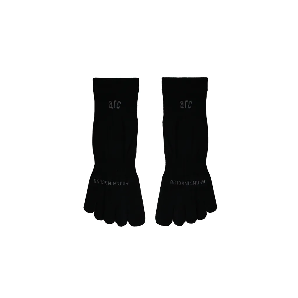 Run Toe Quarter Socks - Black