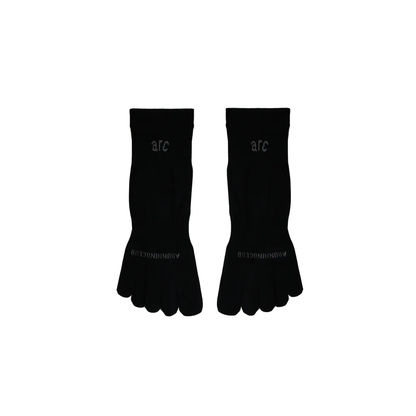 Run Toe Quarter Socks - Black