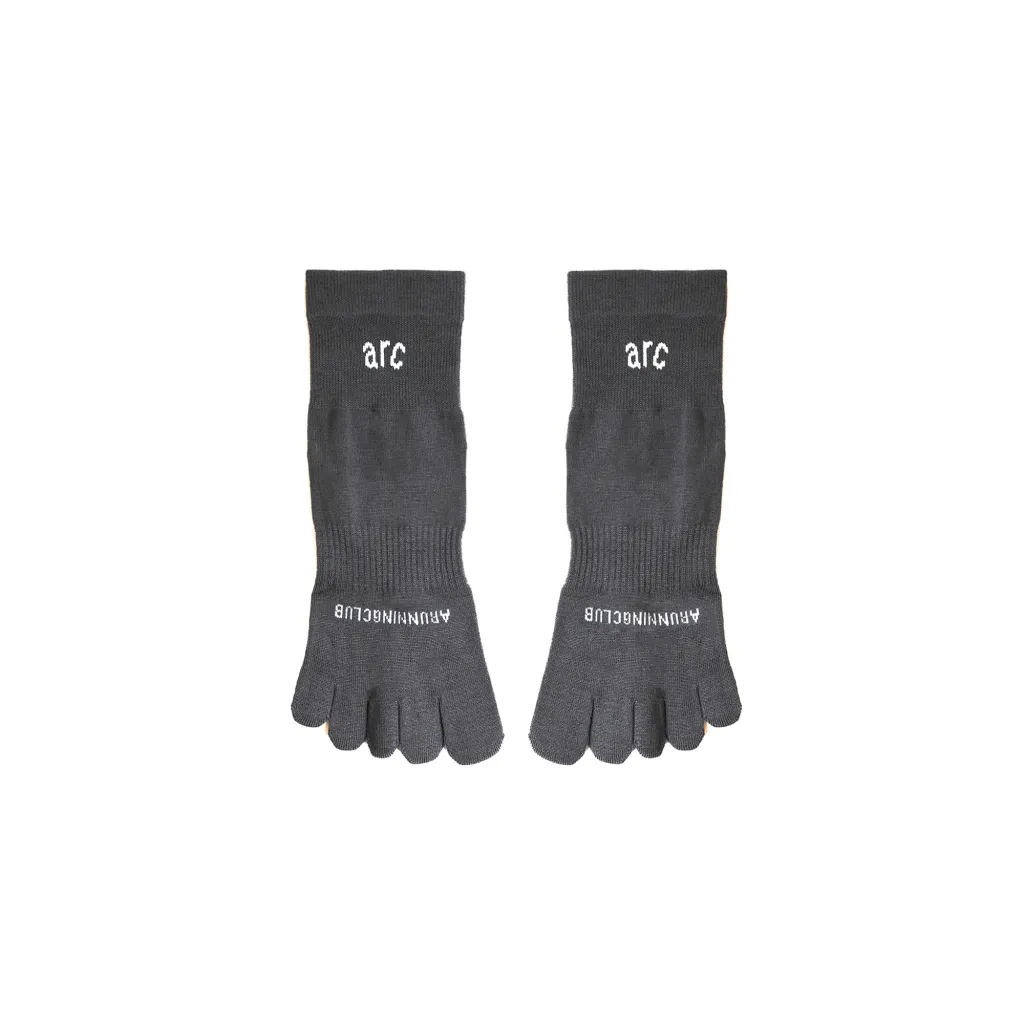 Run Toe Quarter Socks - Grey