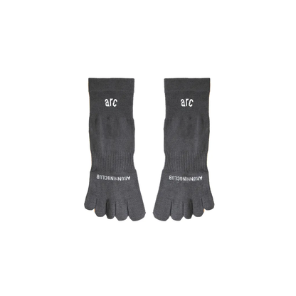 Run Toe Quarter Socks - Grey