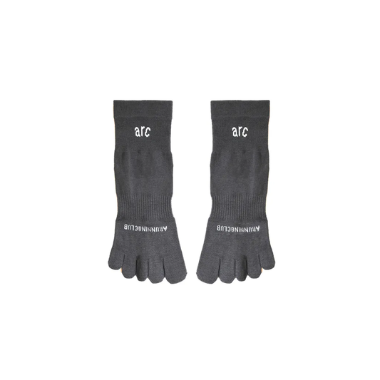 Run Toe Quarter Socks - Grey