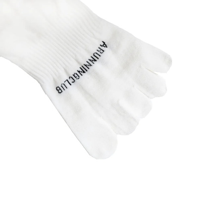 Run Toe Quarter Socks - White