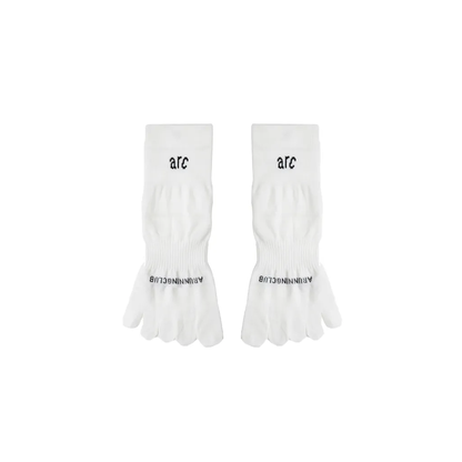 Run Toe Quarter Socks - White