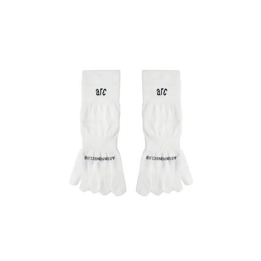 Run Toe Quarter Socks - White