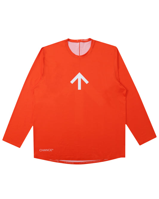 Arow Lightweight Tee Long Sleeve - Ordnance Orange and White